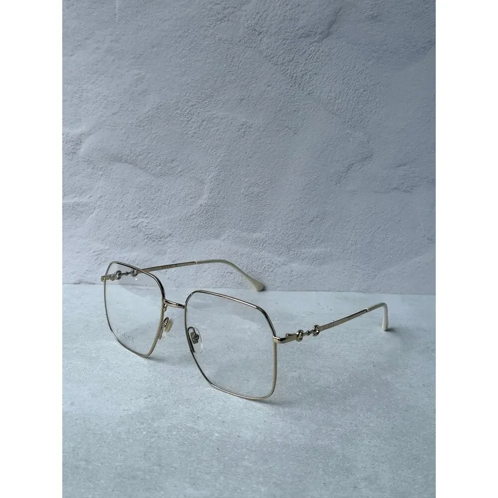 NEW Gucci GG0952O Gold Metal Oversized Square Frames